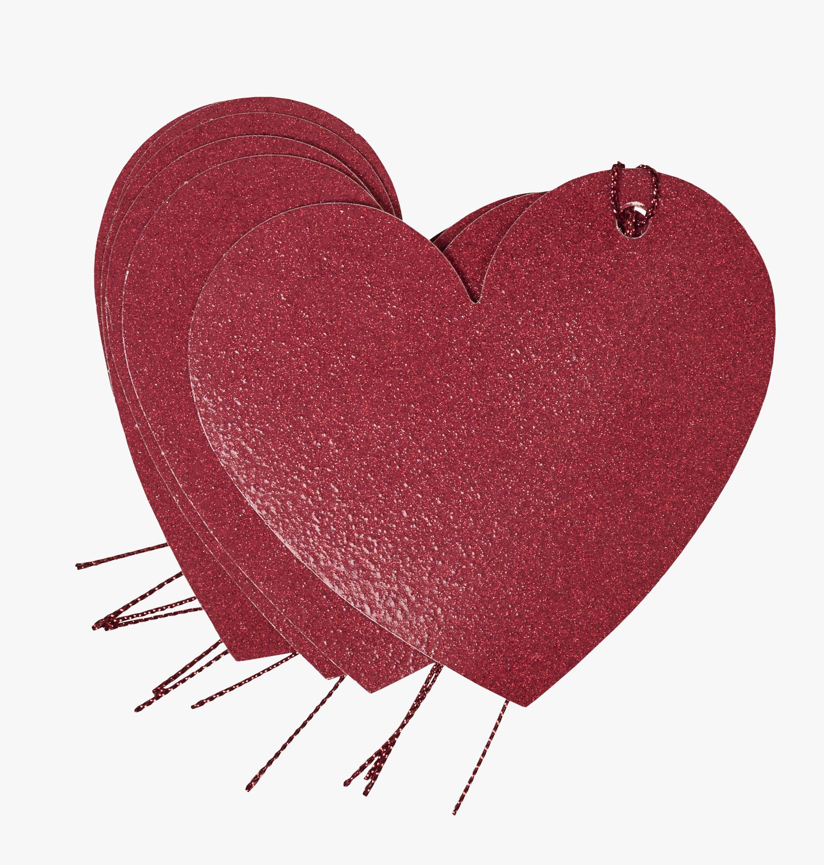 Geschenkanhänger 6 Stück Rot - 9 cm Rot - 1