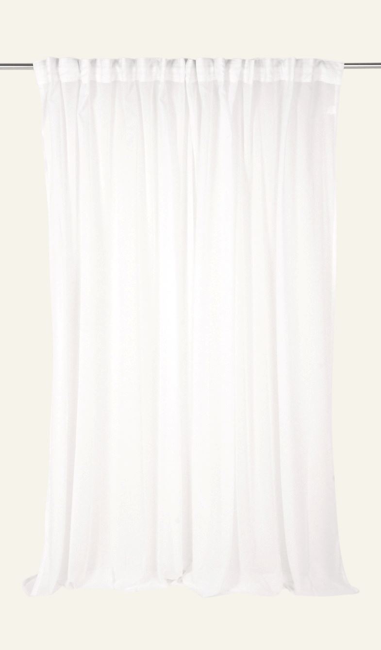 Extra breite Leinengardine Weiß - 240x250 cm Weiß - 1