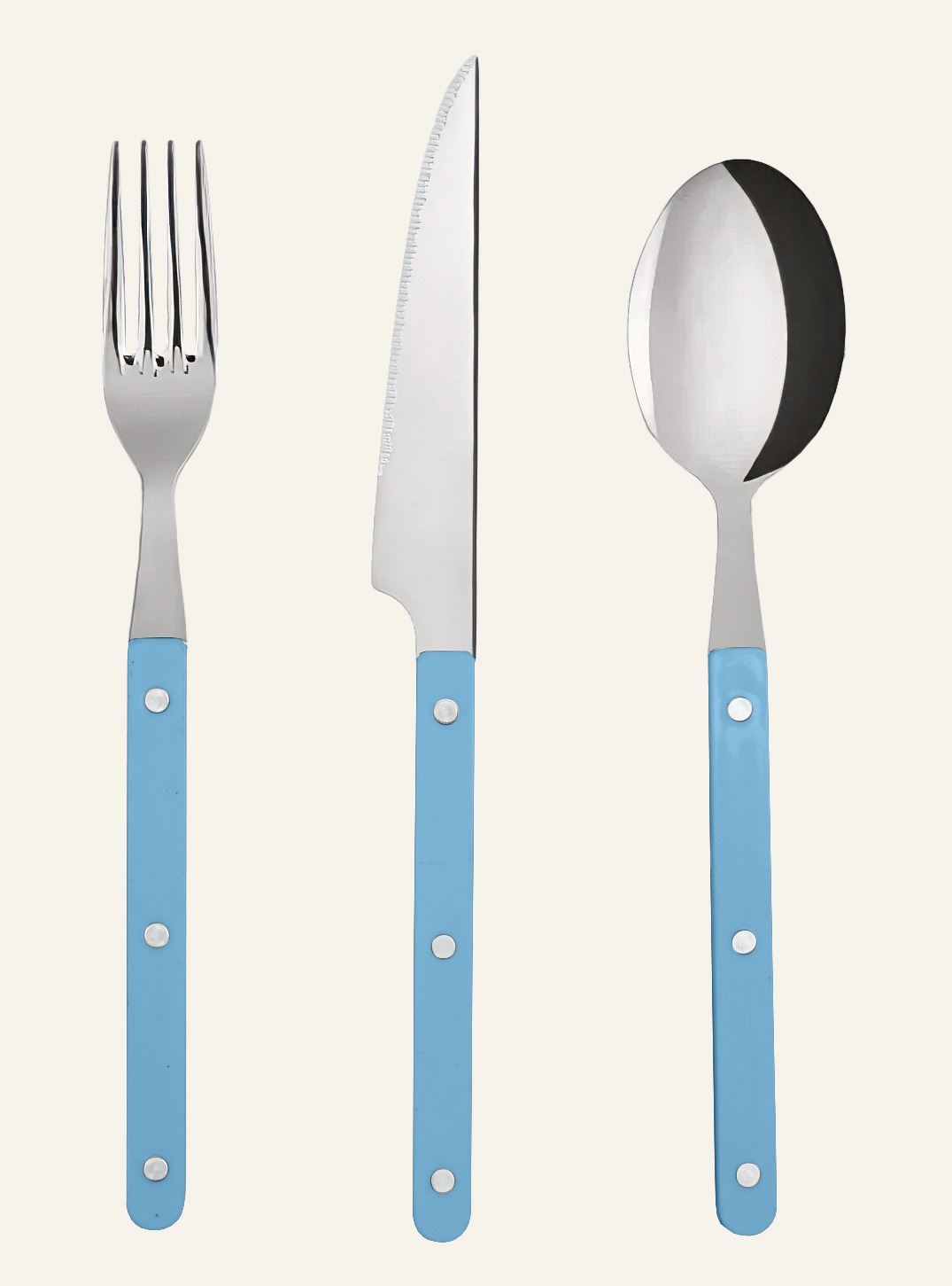 Besteck 3 Teile Blau - 3 stk Blau - 1