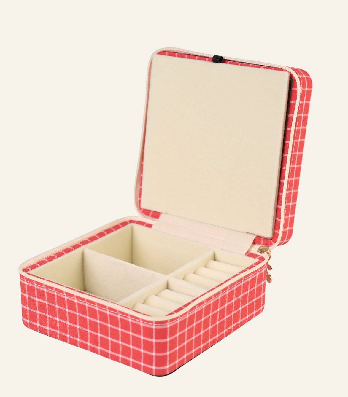 Schmuckkästchen mit Reißverschluss Rot - 2