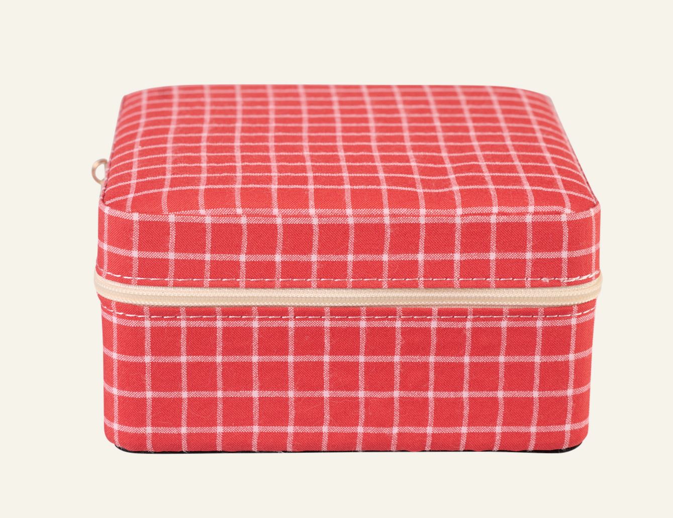 Schmuckkästchen mit Reißverschluss Rot - 13x13 cm Rot - 1