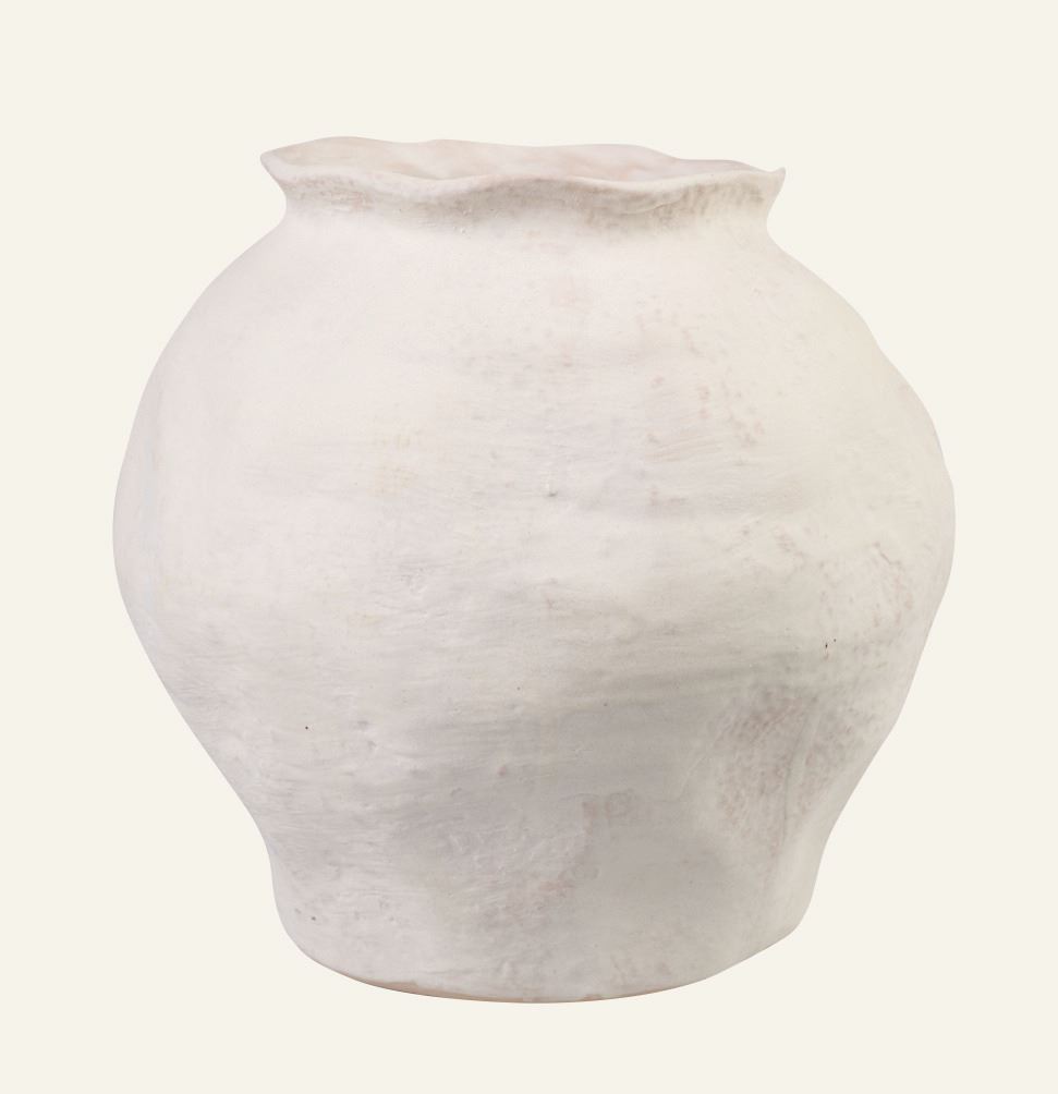 Vase Weiß - 25,6x25,6x24,4 cm Weiß - 1