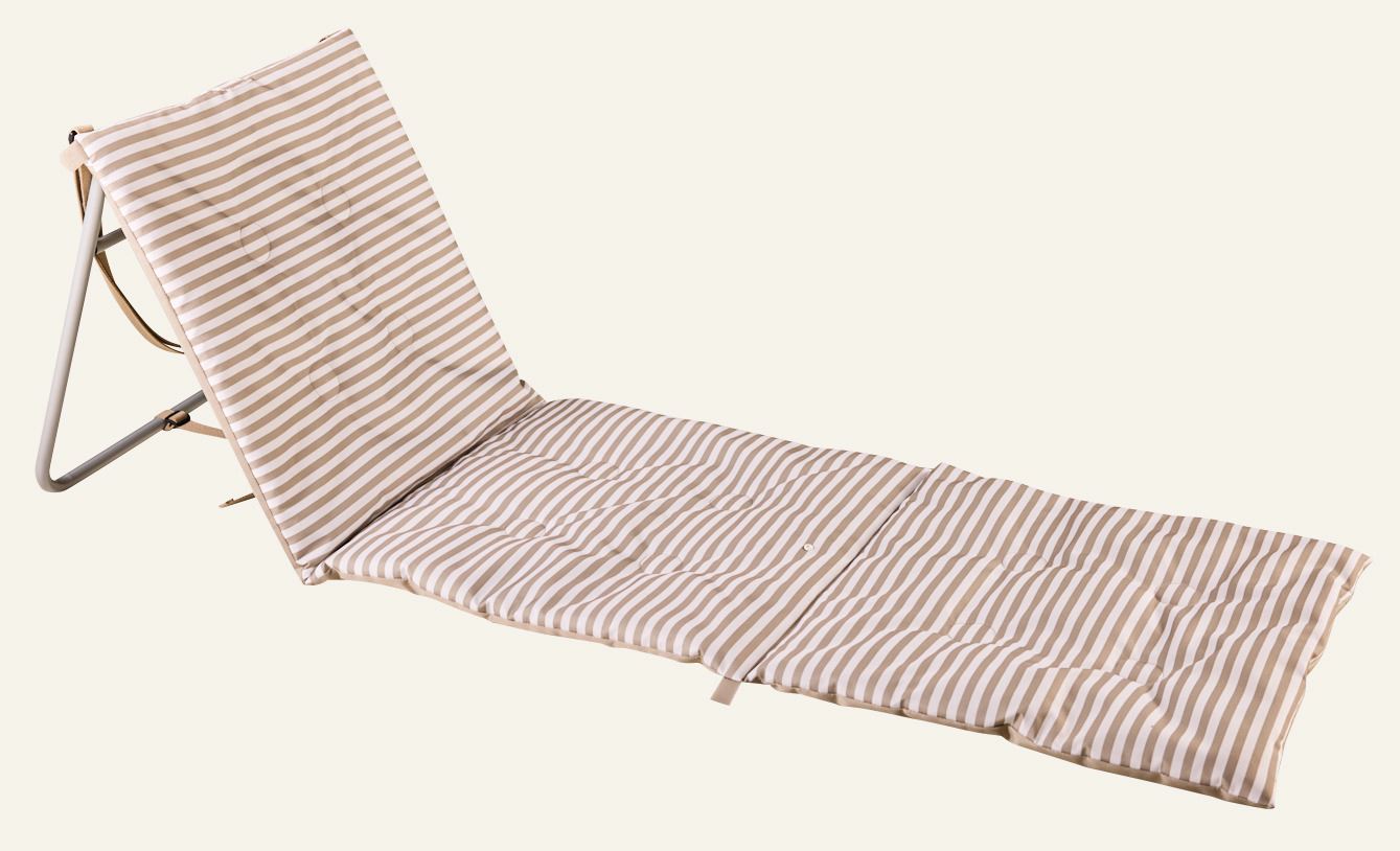 Klappbarer Liegestuhl für den Strand Beige - 58x58 cm Beige - 1