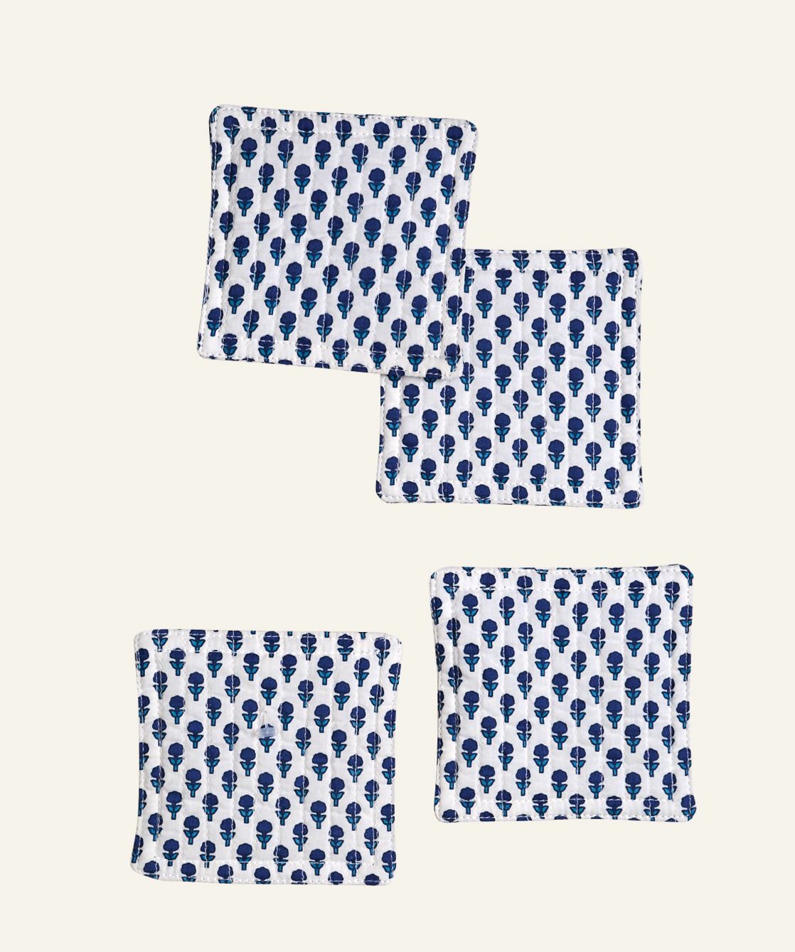 4Er-Set Untersetzer Blau - 10x10 cm Blau - 1