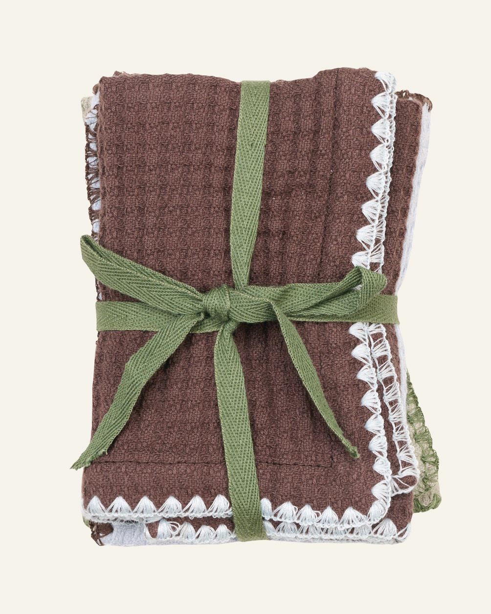 Tücher 3 Stück Braun - 25x25 cm Braun - 1