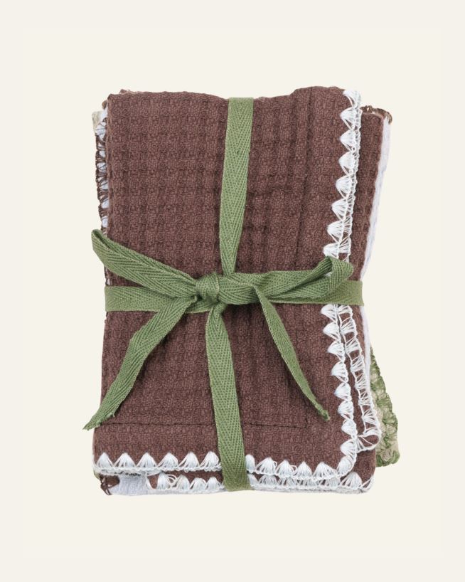 Tücher 3 Stück Braun - 25x25 cm Braun - 1