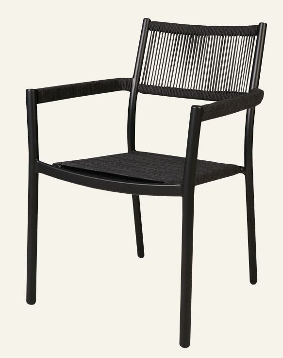 Gartenstuhl Schwarz - 57x60x83,5 cm Schwarz - 1