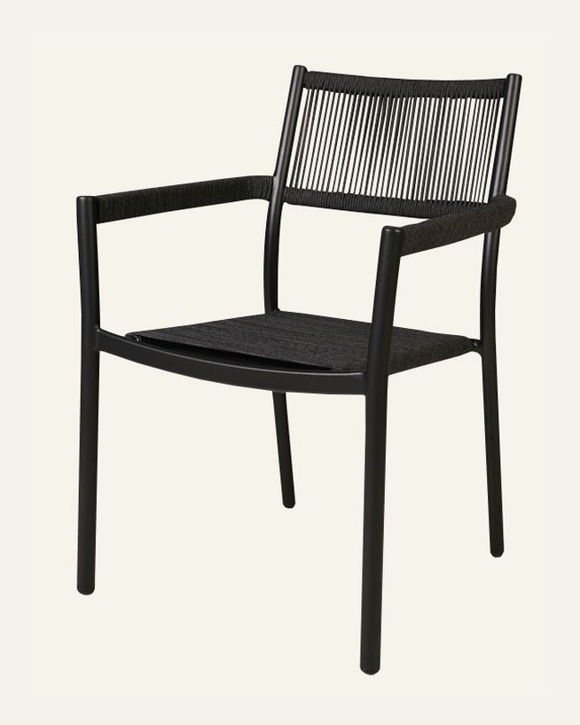 Gartenstuhl Schwarz - 57x60x83,5 cm Schwarz - 1