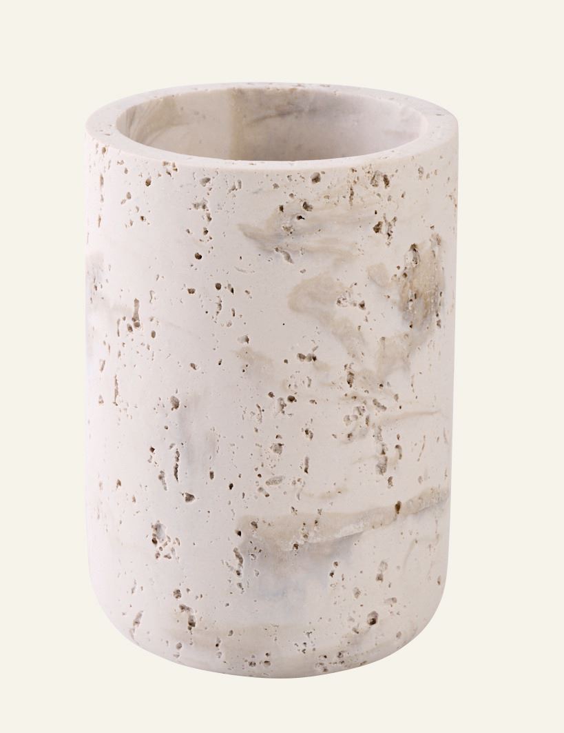 Zahnbürstenhalter Beige - 8,2x8,2x11,8 cm Beige - 1