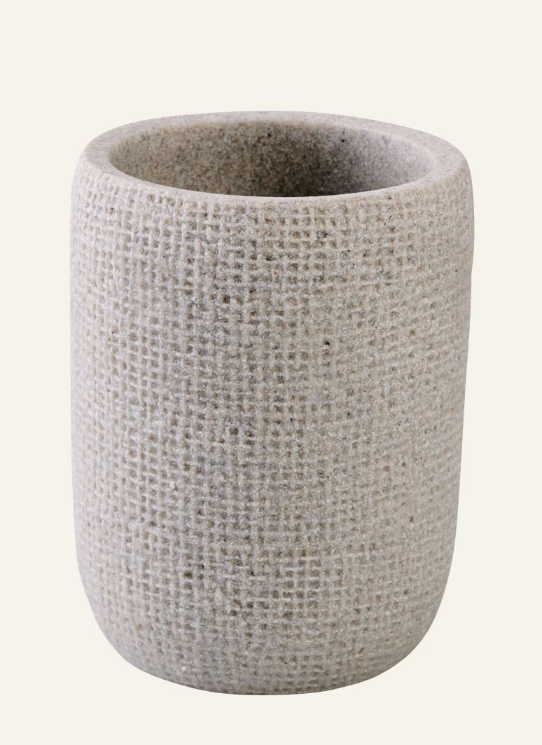 Zahnbürstentasse Grau - 7,3x7,3x,9,4 cm Grau - 1