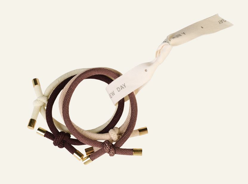 4 Stück Haarbänder Multi/Beige - ø6cm Multi/Beige - 1