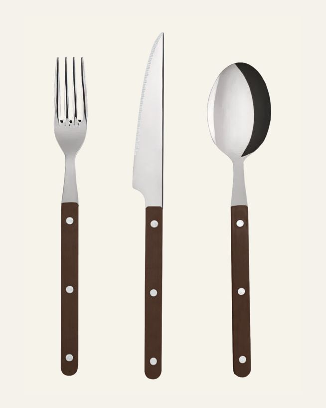 Besteck 3 Teile Braun - 3 stk Braun - 1