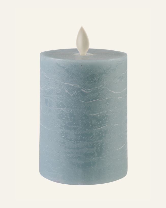 LED-Stumpenkerze Hellblau - 7,5x7,5x10 cm Hellblau - 1