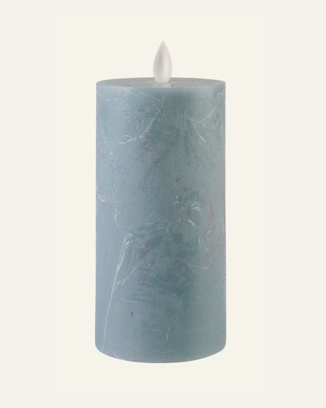 LED-Stumpenkerze Hellblau - 7,5x7,5x15 cm Hellblau - 1