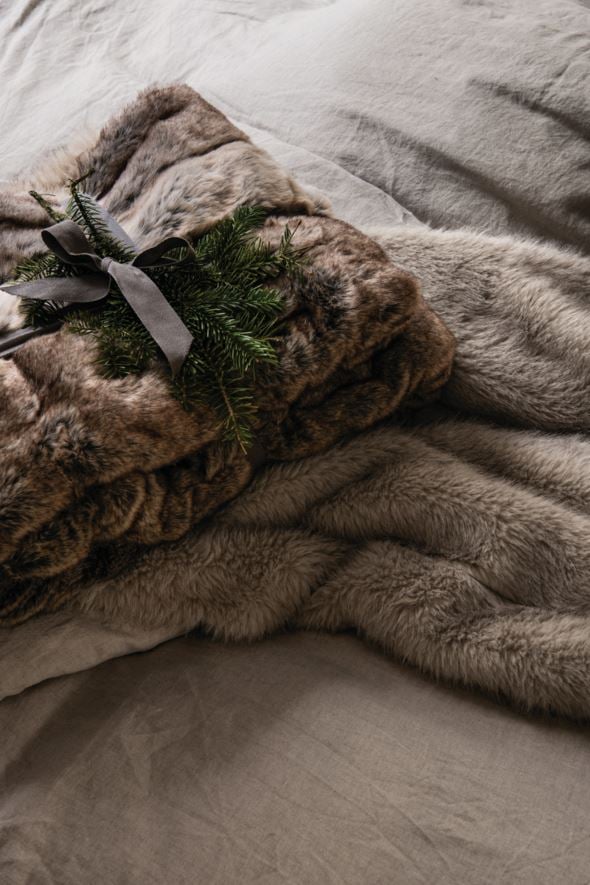 Plaid aus Kunstfell Natur - 2