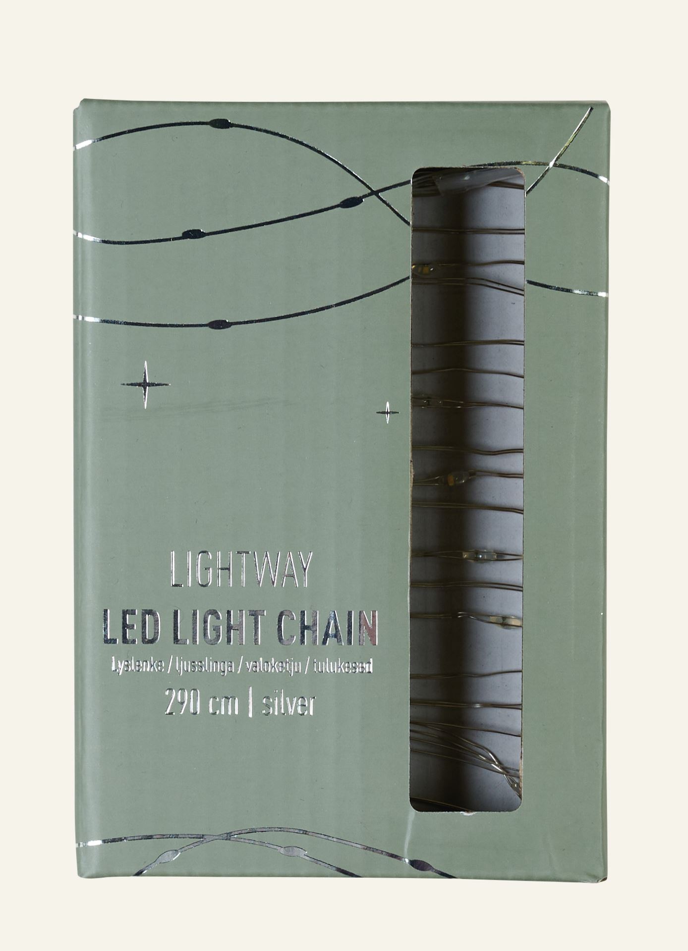 LED-Lichterkette Silber - 290 cm Silber - 1