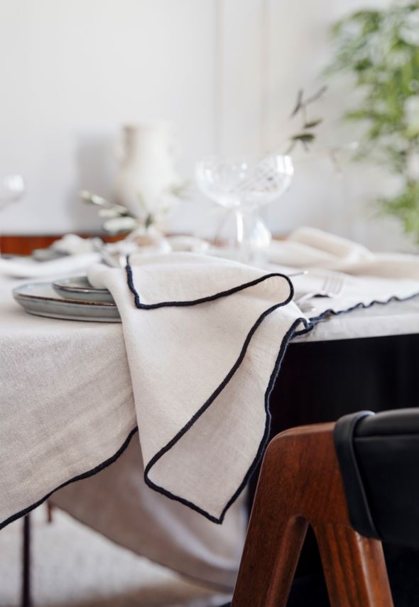 Tischdecke aus Leinen Natur - 3