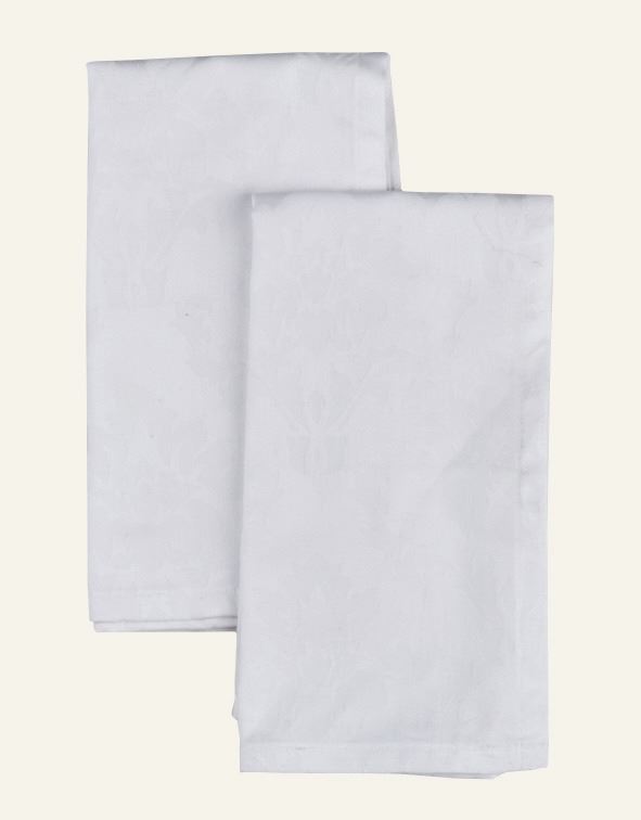 Stoffservietten im 2er-Set Weiß - 45x45 cm Weiß - 1