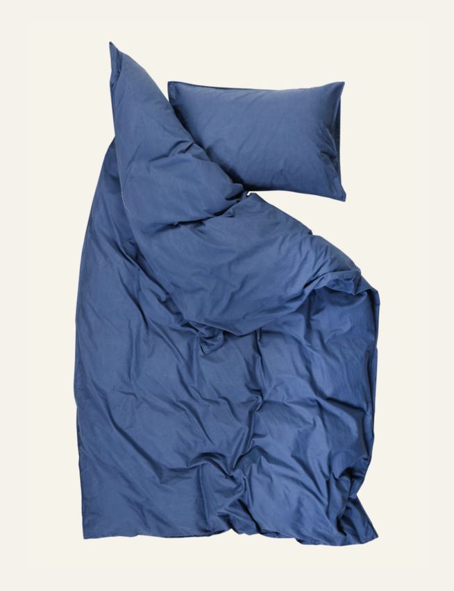 Baumwollbettwäsche Denimblau - 2