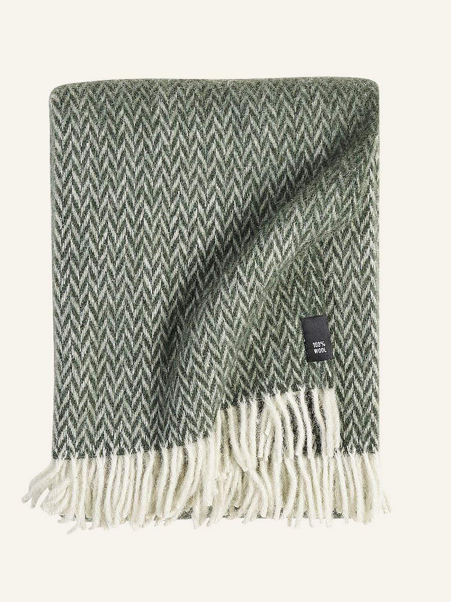 Wolldecke Olivengrün - 130x170 cm Olivengrün - 1