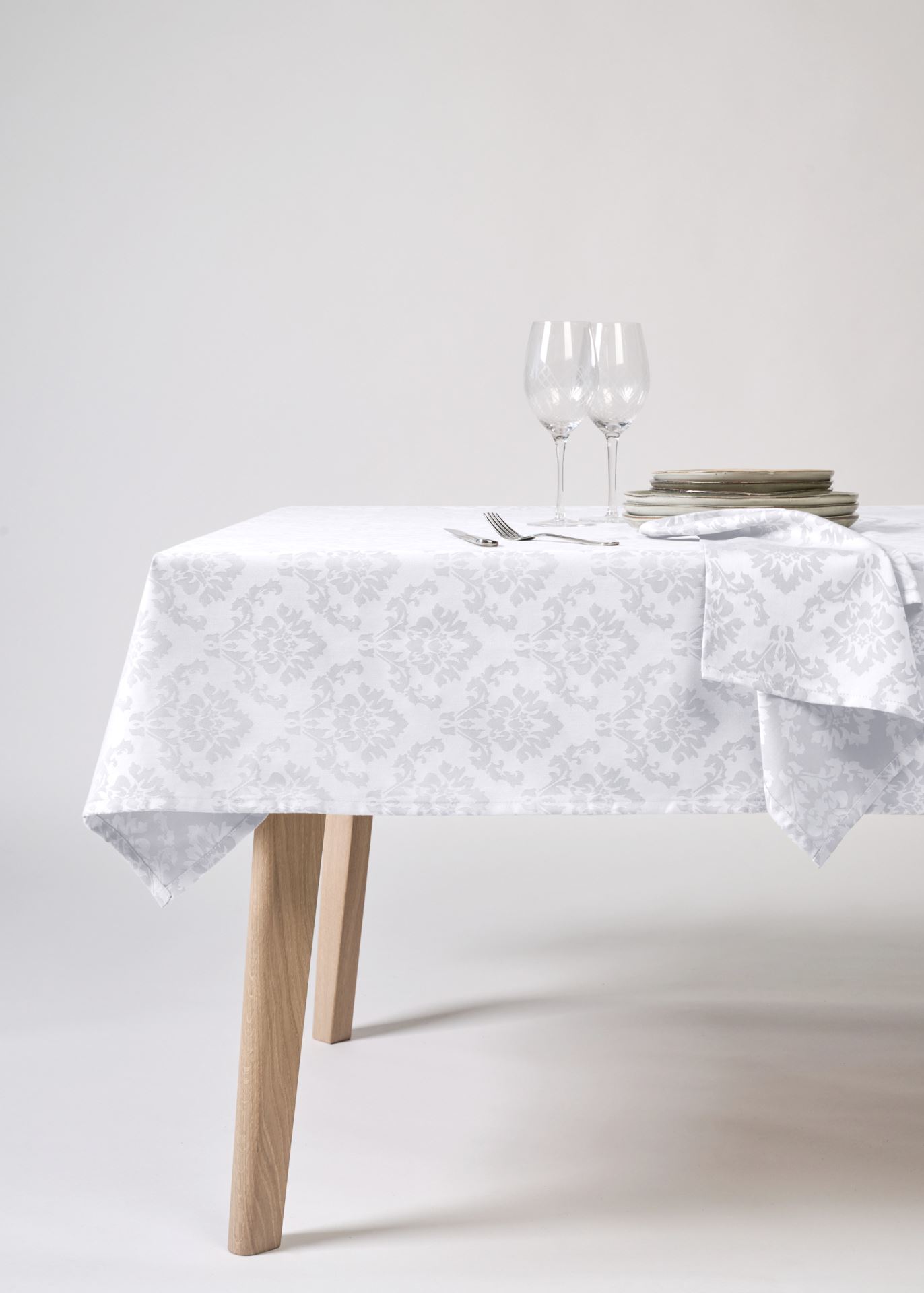 Abwischbare Tischdecke Weiß - 140x250 cm Weiß - 1