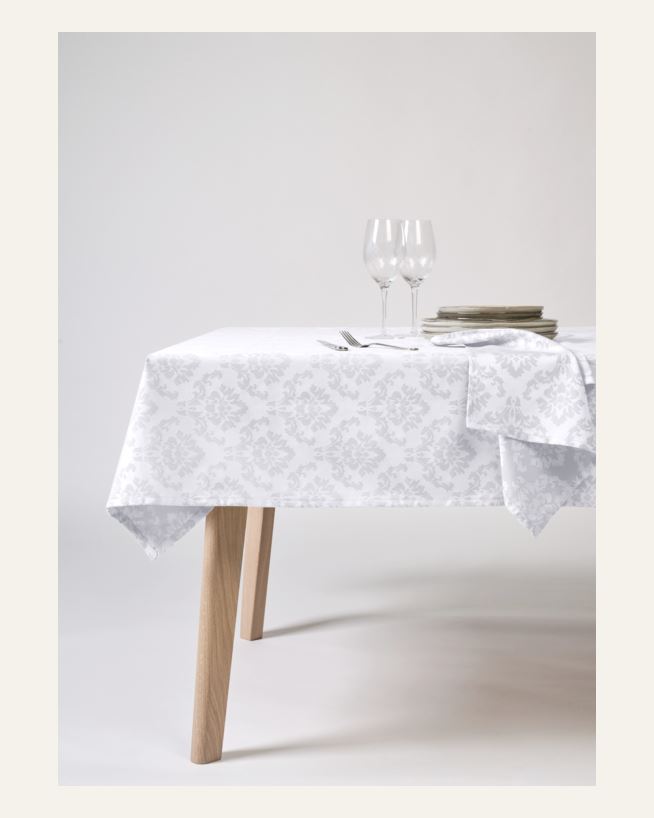 Abwischbare Tischdecke Weiß - 140x250 cm Weiß - 1