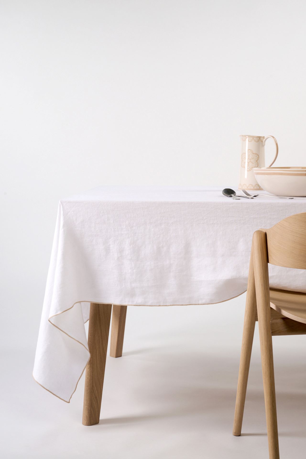 Tischdecke aus Leinen Beige - 140x250 cm Beige - 1