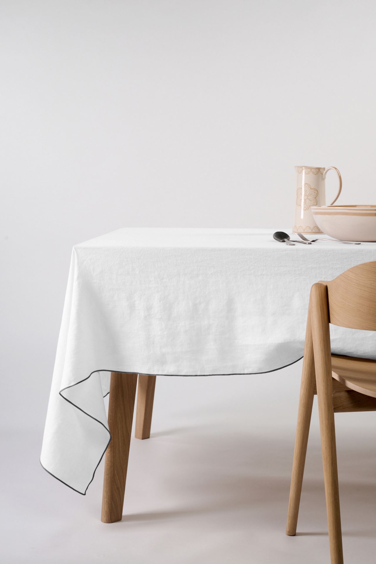 Tischdecke aus Leinen Weiß - 160x250 cm Weiß - 1