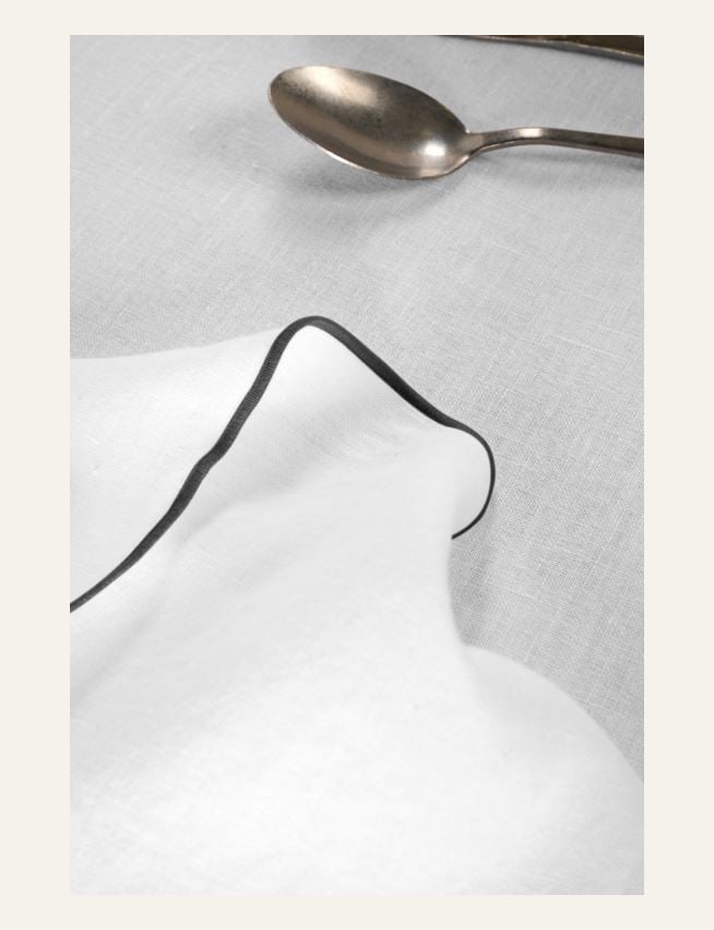 Tischdecke aus Leinen Weiß - 5