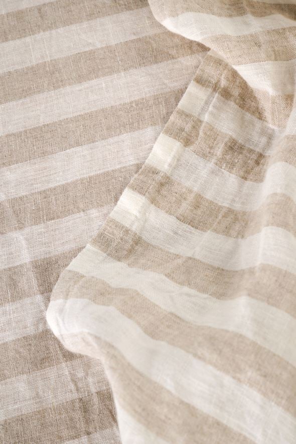 Tischdecke aus Leinen Beige - 4