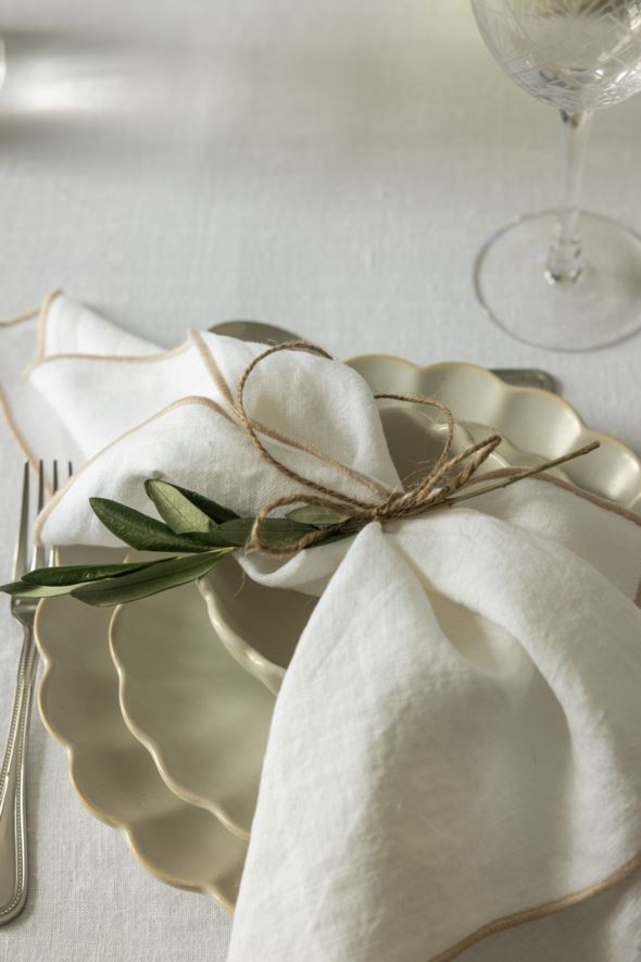 Leinenserviette Beige - 4