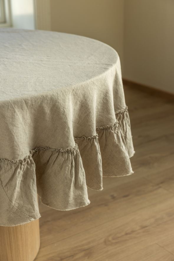 Tischdecke aus Leinen Natur - 5