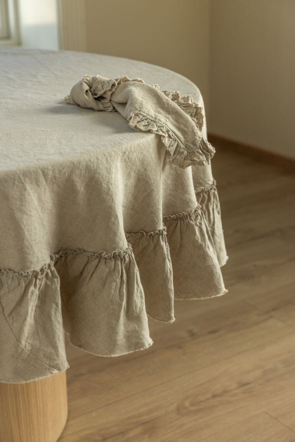 Tischdecke aus Leinen Natur - 6