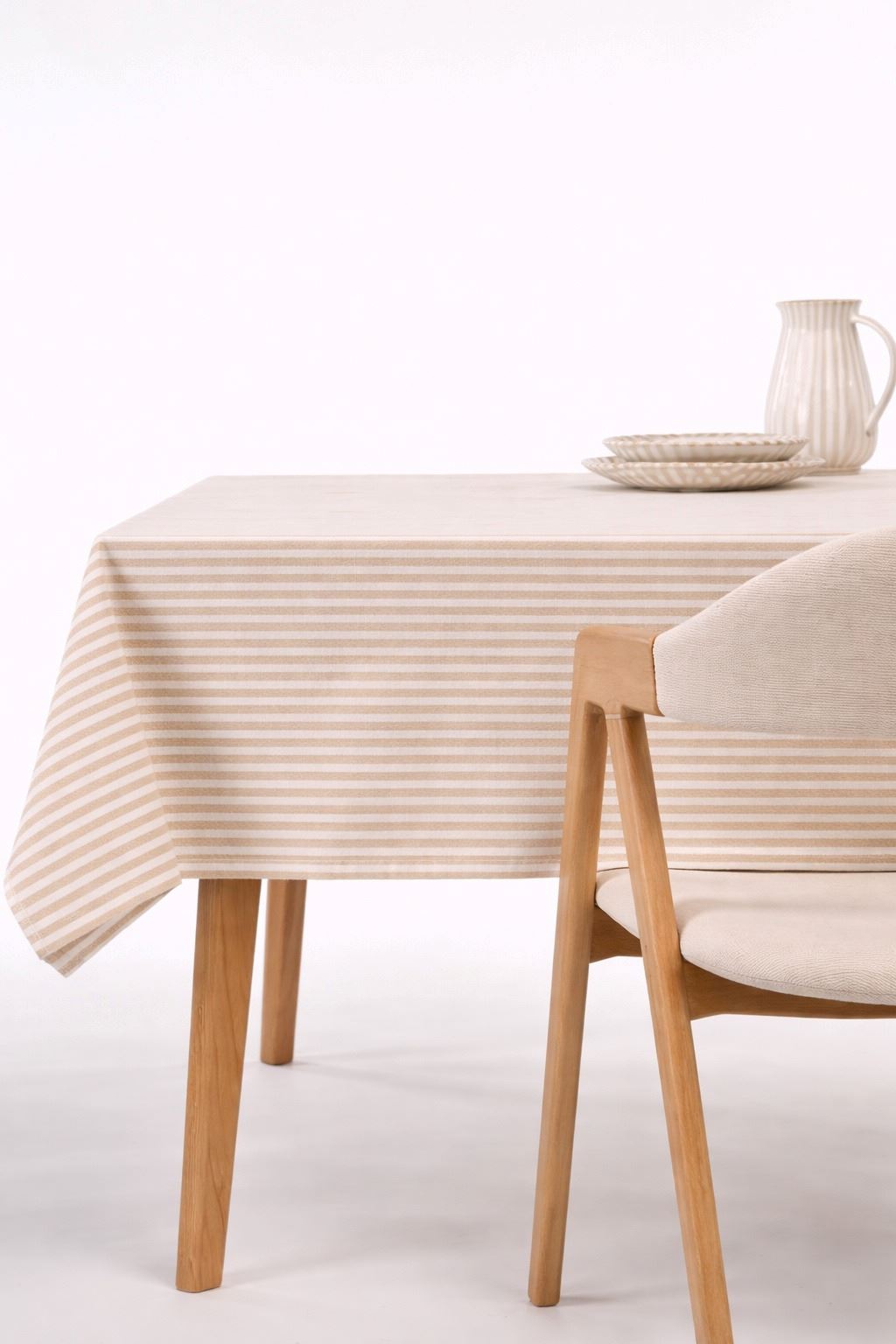 Abwischbare Tischdecke Beige - 140x250 cm Beige - 1
