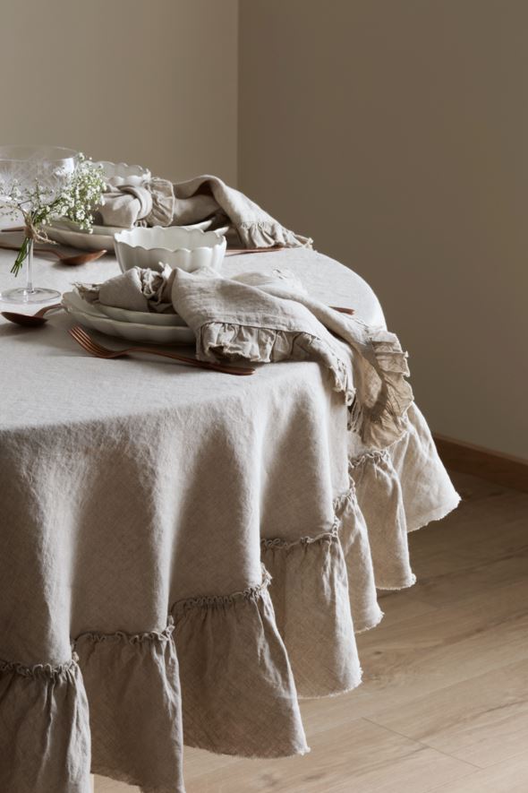 Tischdecke aus Leinen Natur - 4