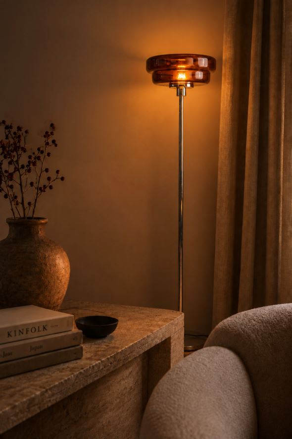 Stehlampe Dunkelrot - 3