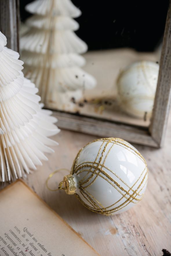 Weihnachtskugel Weiß - 5