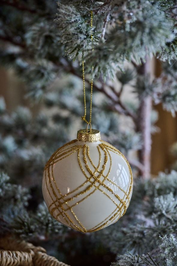 Weihnachtskugel Weiß - 4