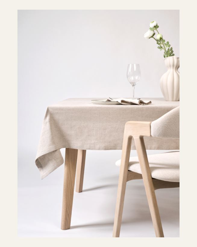 Tischdecke aus Leinen Natur - ø175 cm Natur - 1