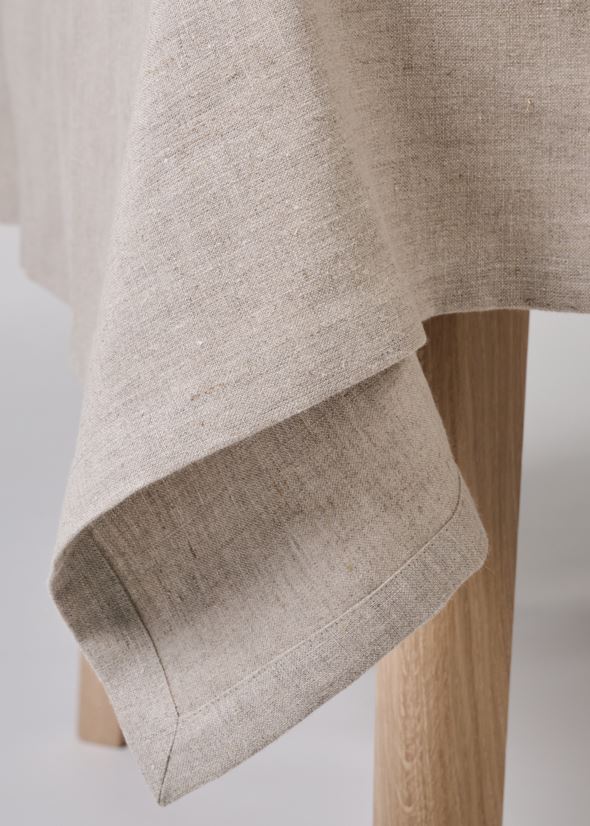 Tischdecke aus Leinen Natur - 4