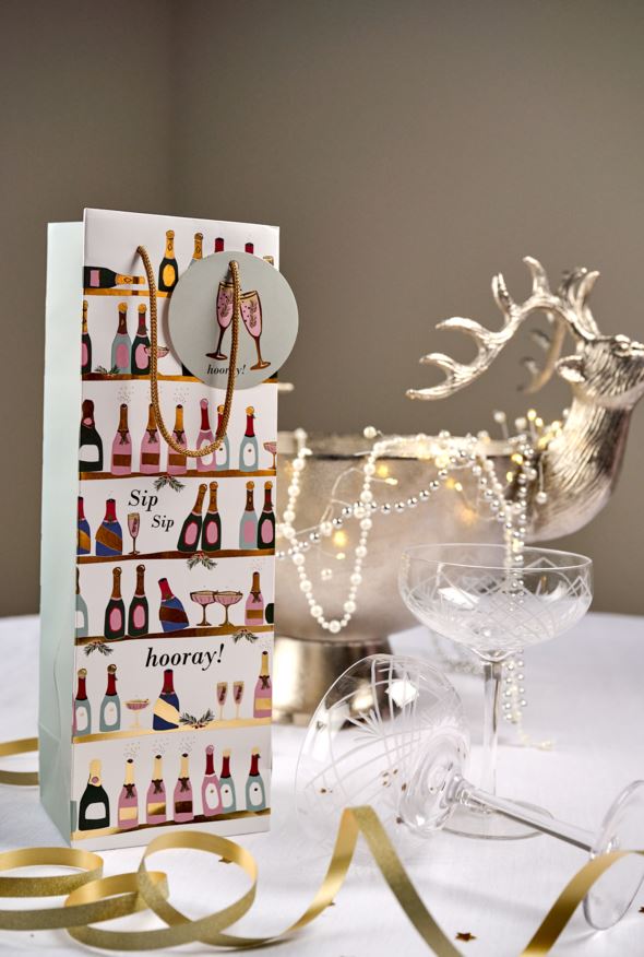 Geschenktüte für Flaschen Weiß - 3