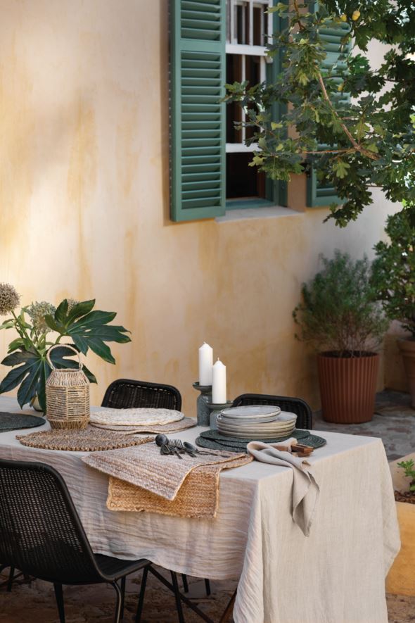 Tischdecke aus Leinen Natur - 2