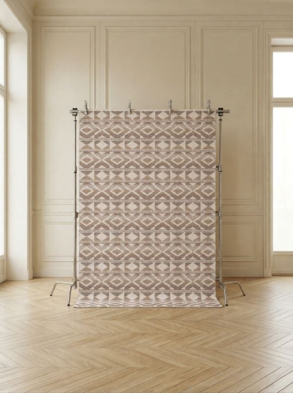 Wollteppich Multi/Braun - 4