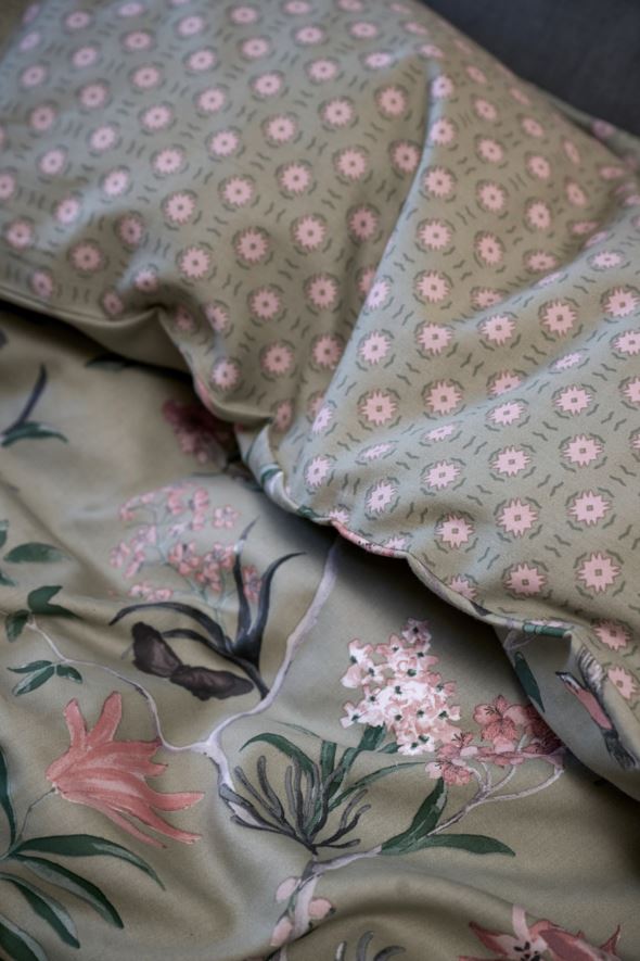 Satin-Bettwäsche Grün - 3