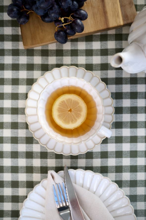 Tasse mit Untertasse Weiß - 2