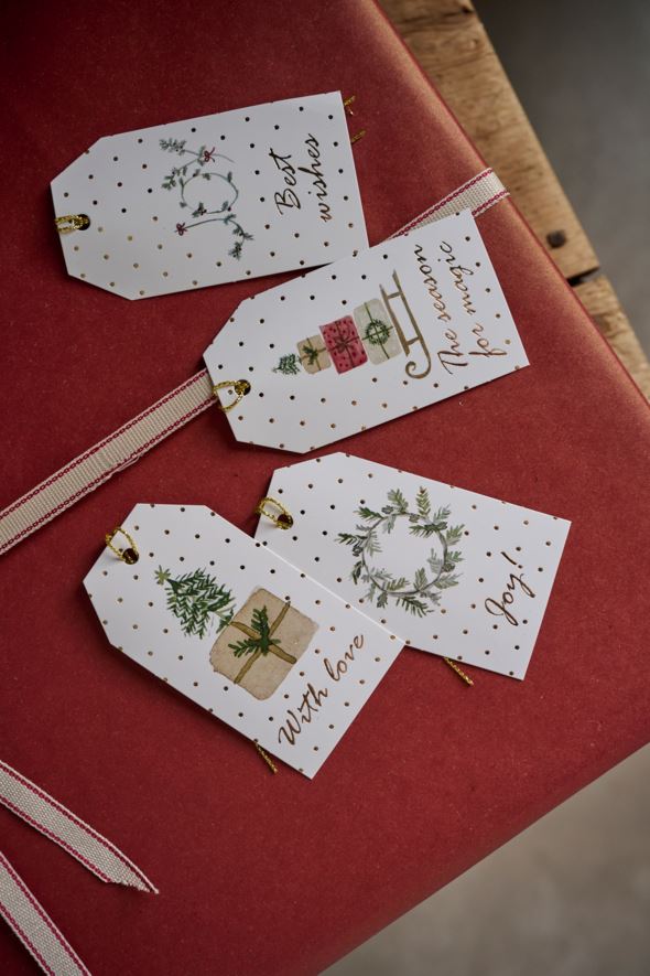 Geschenkanhänger 12 Stück Weiß - 3