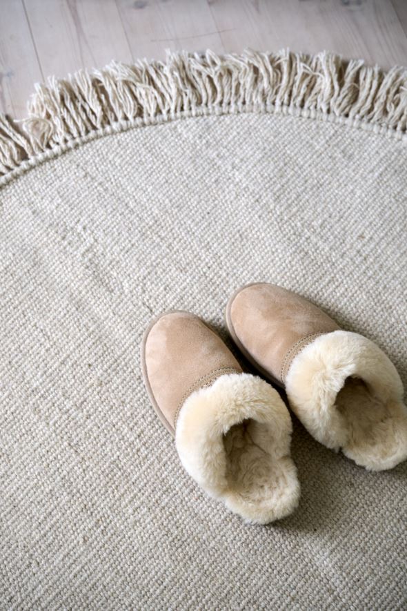Runder Teppich Hellbeige - 2