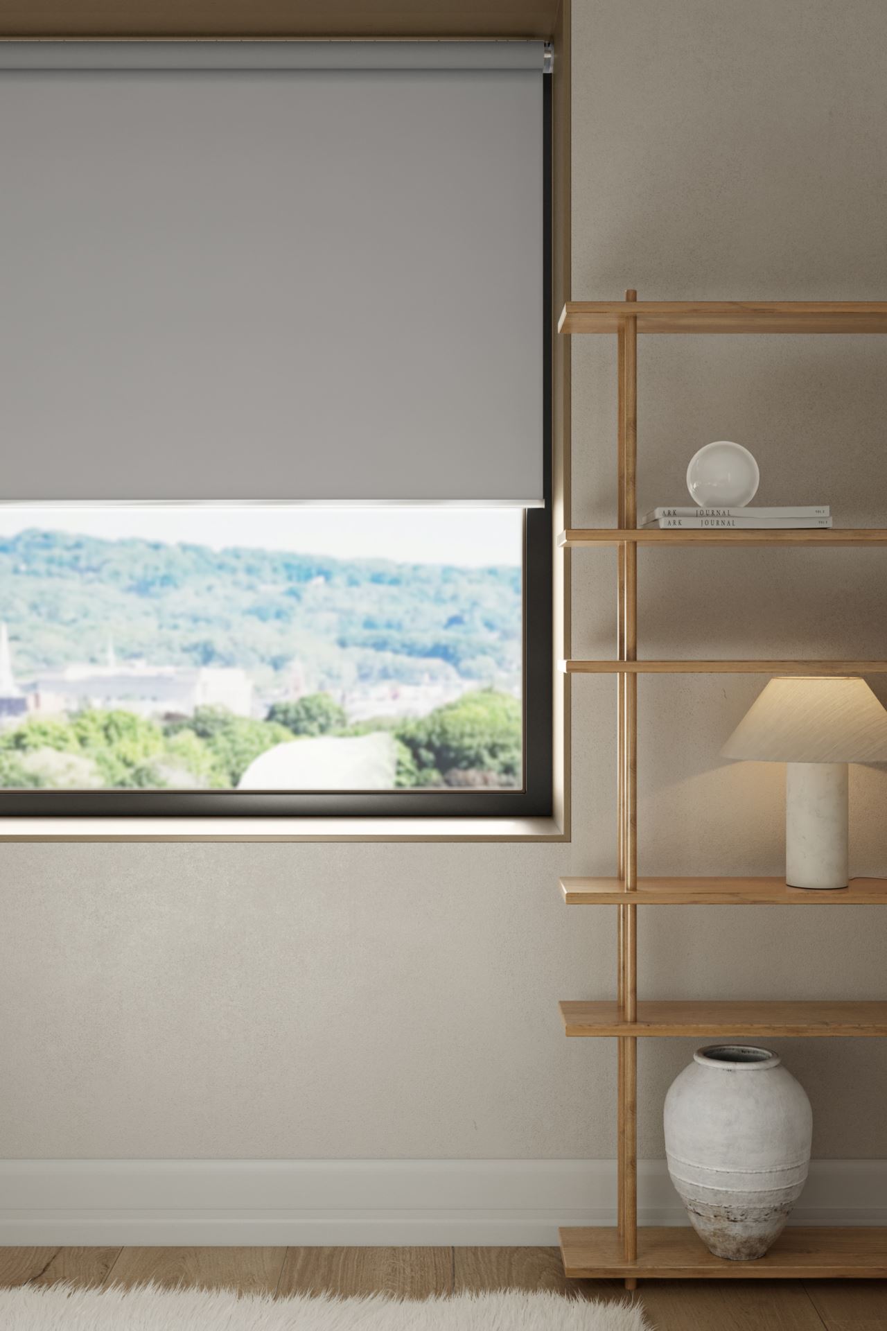 Verdunkelndes Rollo, ohne Bohren Grau - 80x185 cm Grau - 1