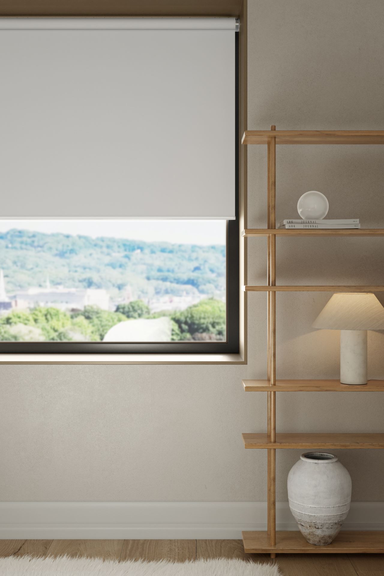 Verdunkelndes Rollo, ohne Bohren Weiß - 80x185 cm Weiß - 1