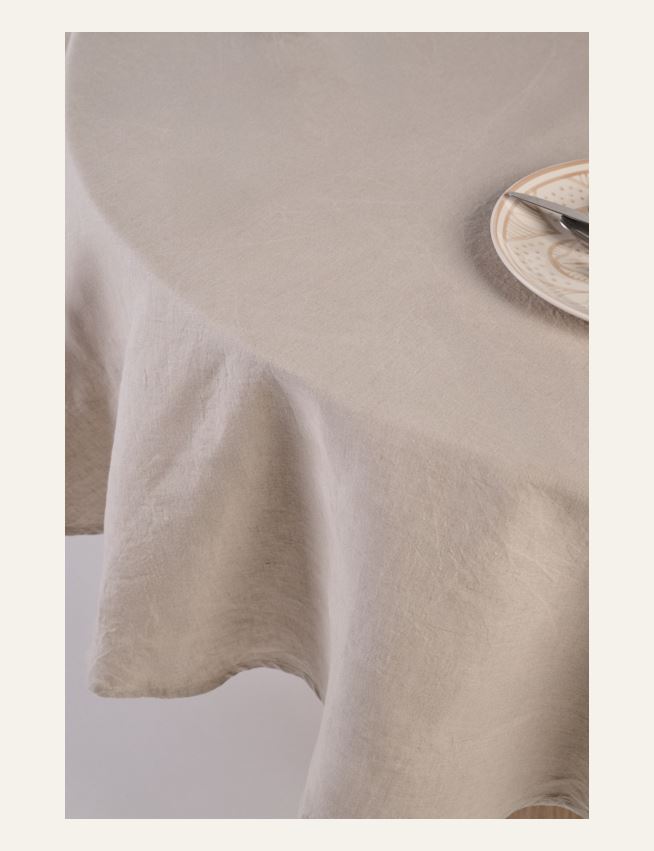 Tischdecke aus Leinen Natur - 2